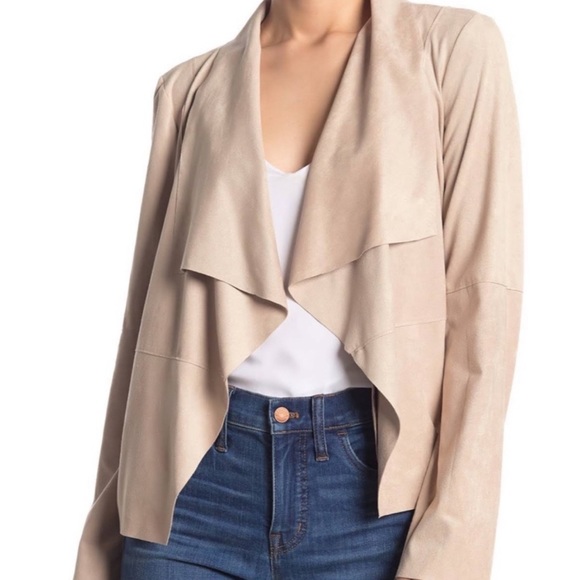 Bagatelle Faux Suede Drape Jacket Sand 